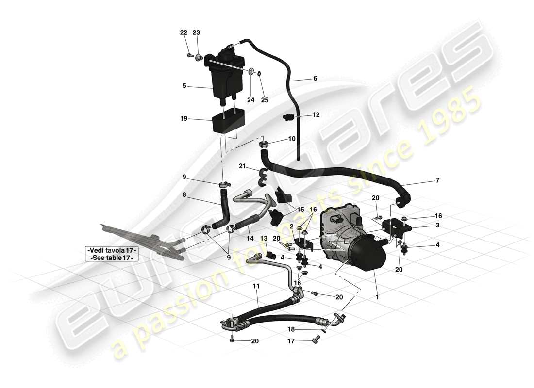 ferrari laferrari (usa) power steering pump and reservoir parts diagram