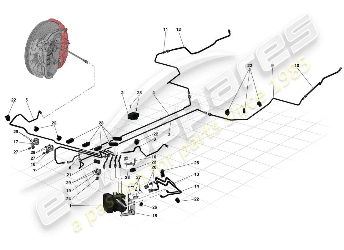 ferrari laferrari (usa) brake system parts diagram