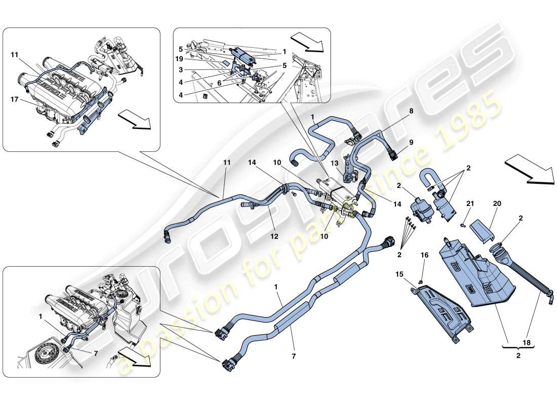 ferrari 458 spider (usa) evaporative emissions control system parts diagram