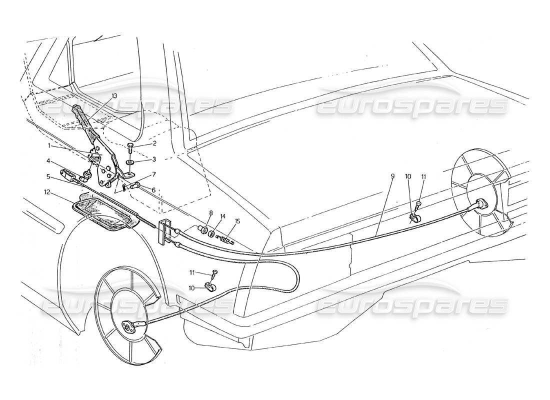 maserati 2.24v hand brake control parts diagram