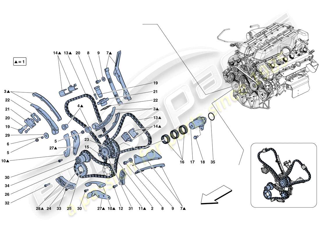 ferrari gtc4 lusso (usa) timing system - drive part diagram