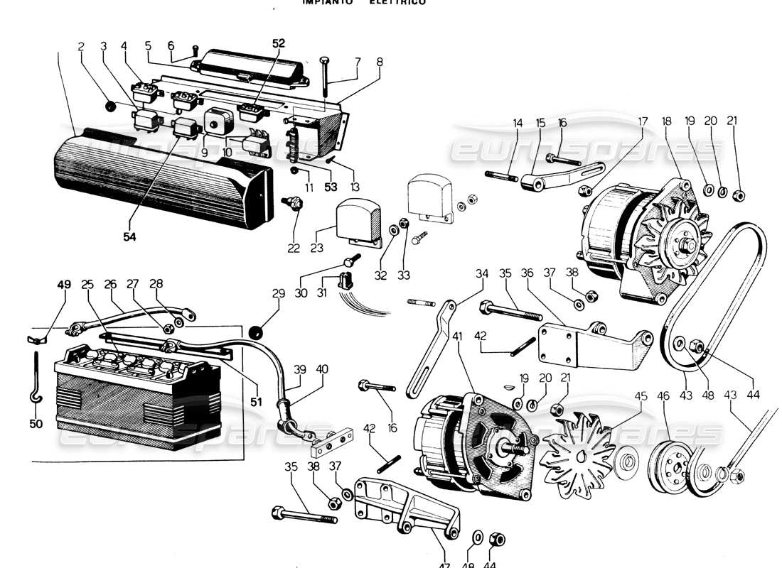 lamborghini espada alternators (automatic transmission) part diagram