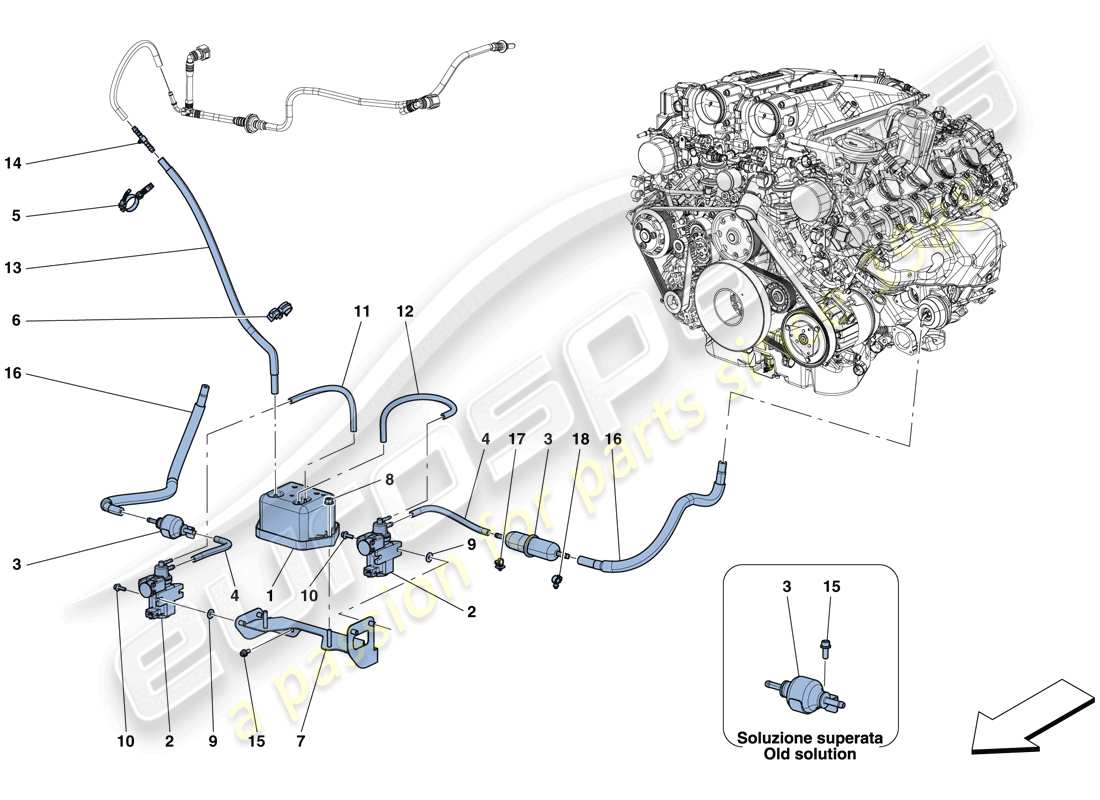 ferrari gtc4 lusso t (usa) turbocharging system adjustments parts diagram