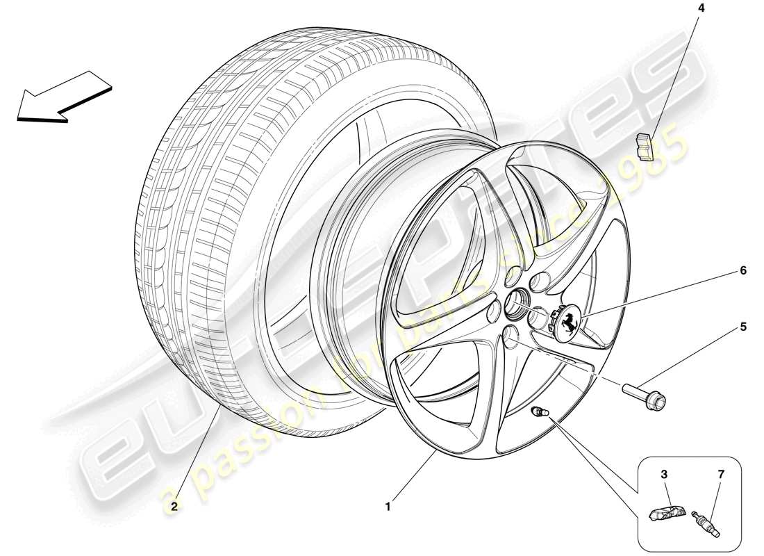 ferrari 599 sa aperta (usa) wheels parts diagram