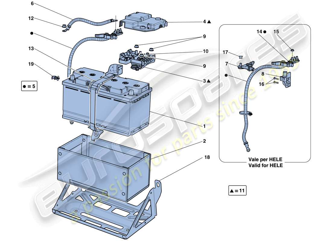 ferrari california t (europe) battery parts diagram