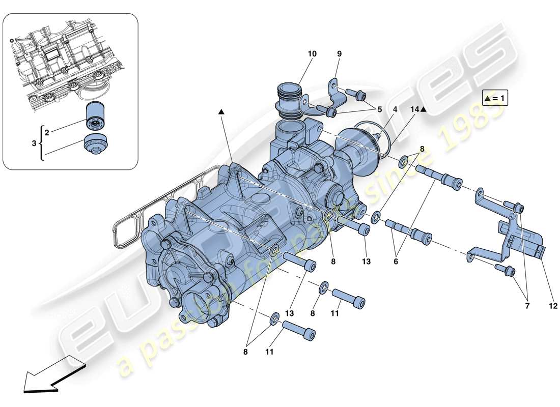 ferrari 812 superfast (rhd) cooling - oil pump part diagram