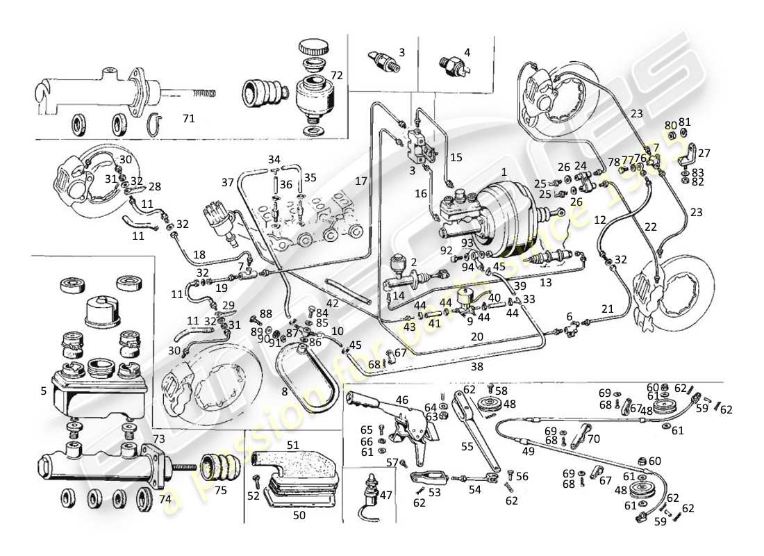 maserati kyalami brake control parts diagram