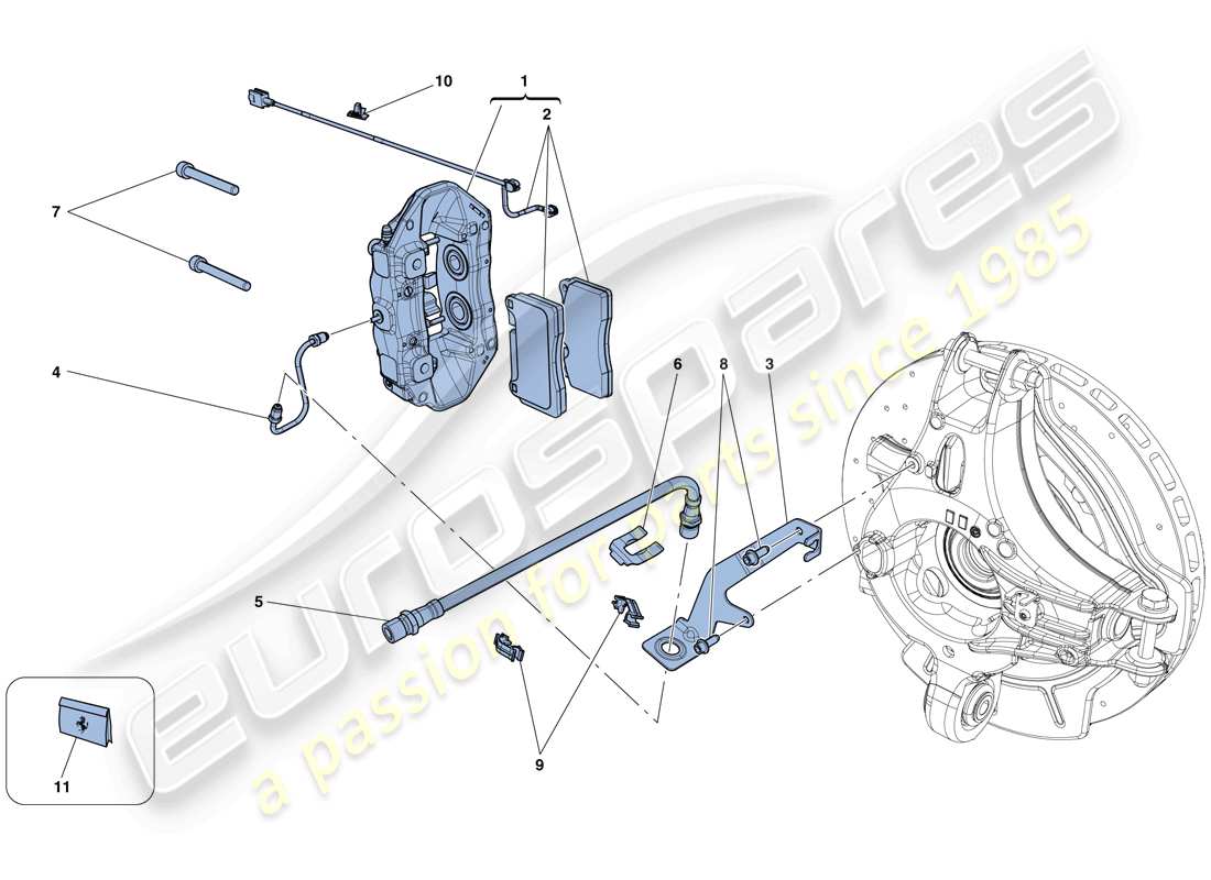 ferrari california t (europe) rear brake callipers parts diagram