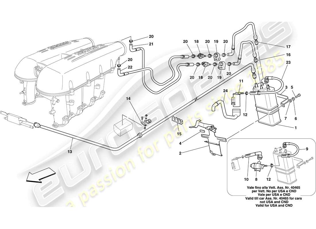 ferrari f430 coupe (europe) evaporative emissions control system parts diagram