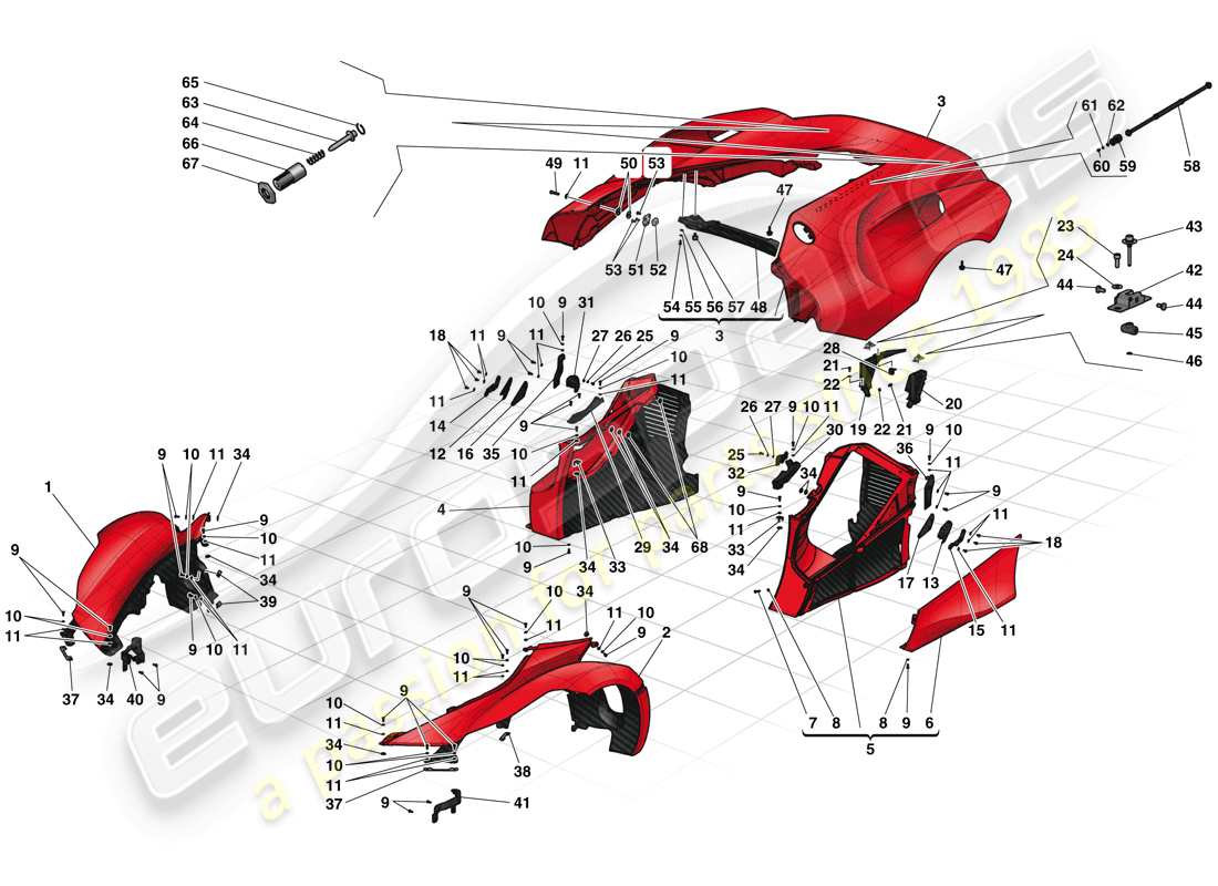 ferrari laferrari (usa) exterior trim part diagram