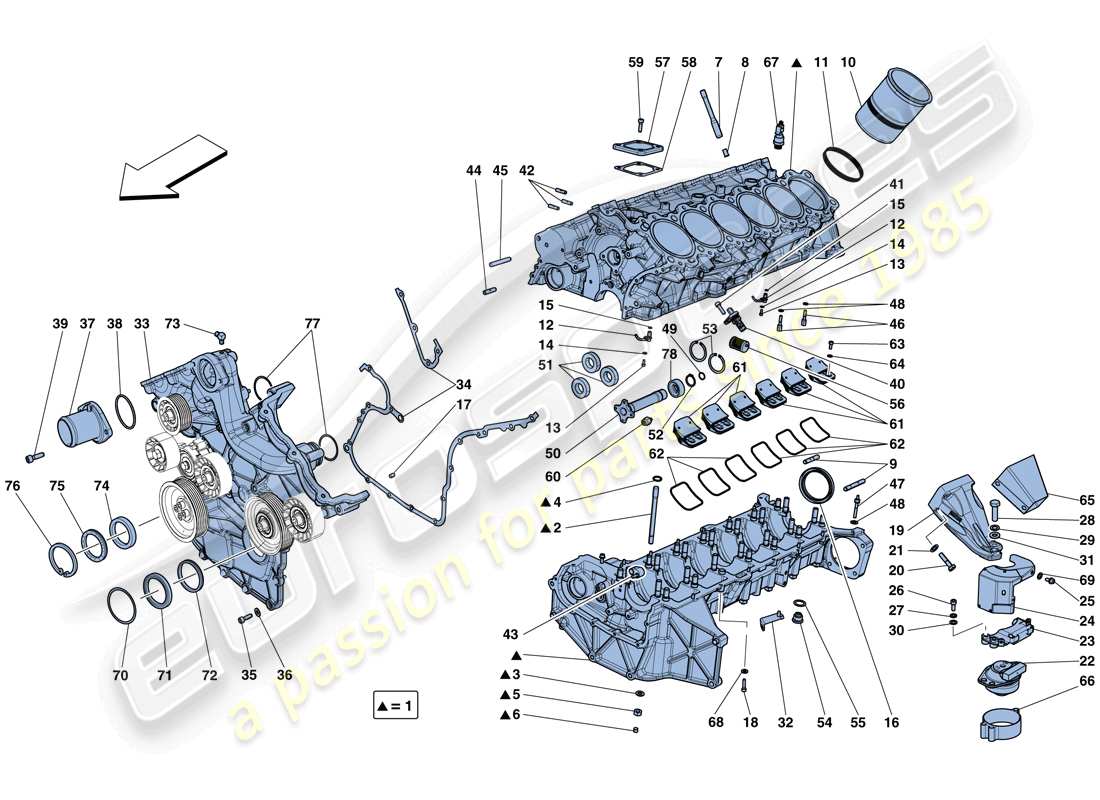 ferrari gtc4 lusso (usa) crankcase parts diagram