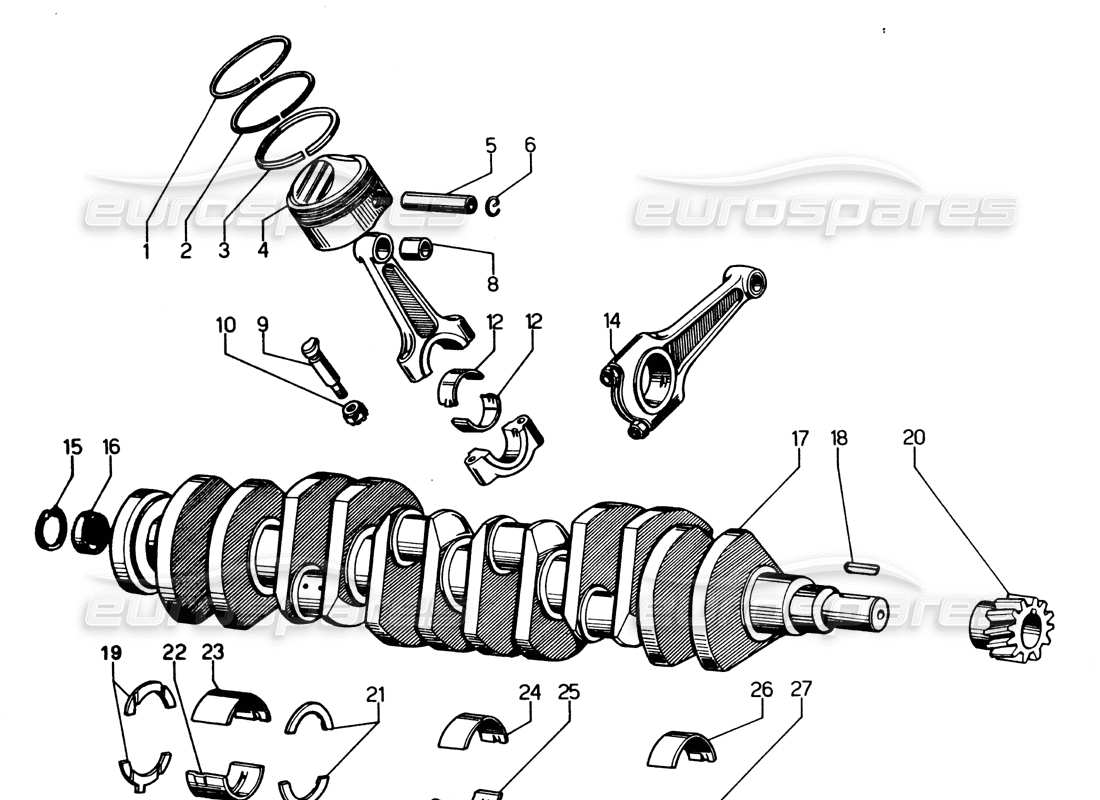 lamborghini espada crankshaft part diagram