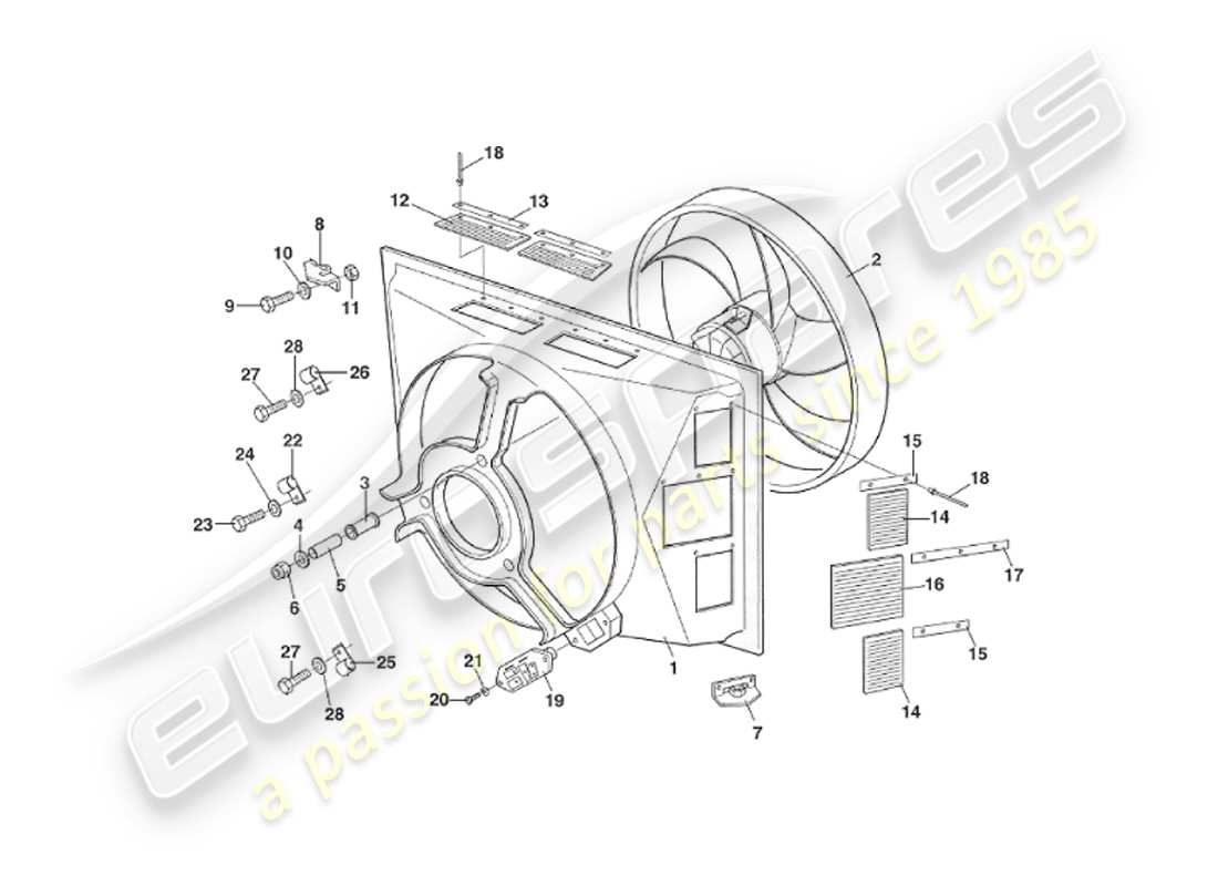 a part diagram from the aston martin v8 virage (1999) parts catalogue