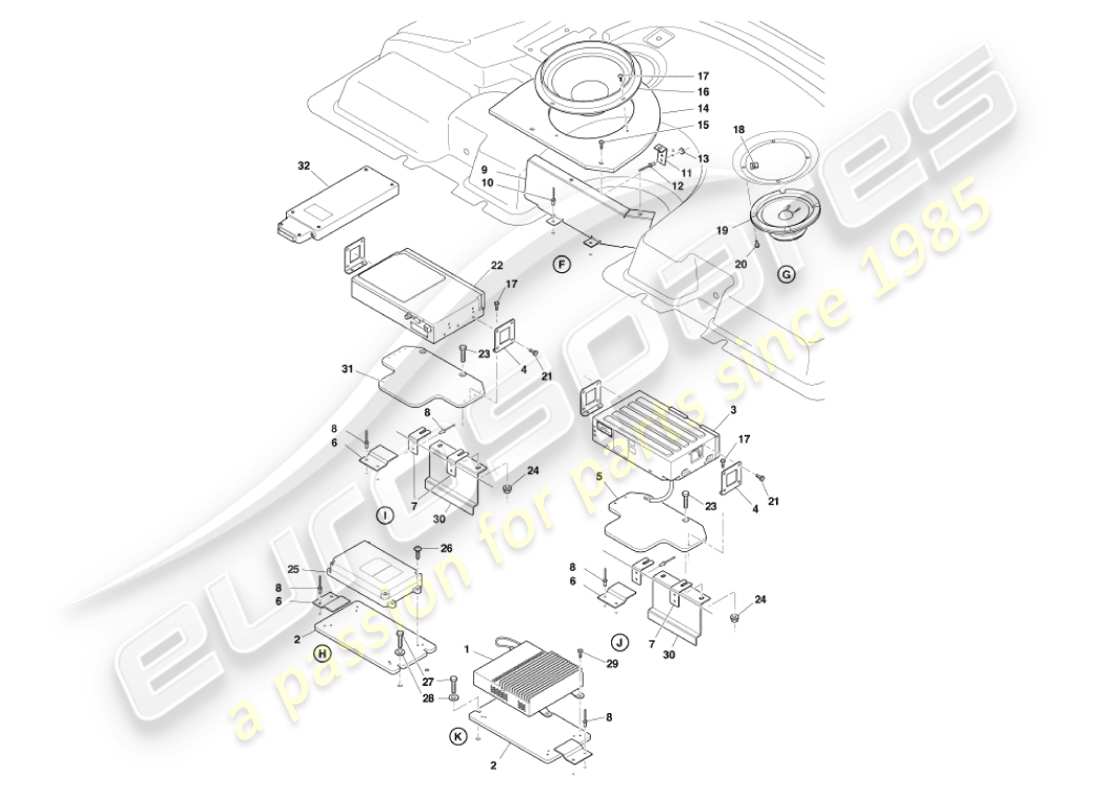 a part diagram from the aston martin vanquish (2007) parts catalogue