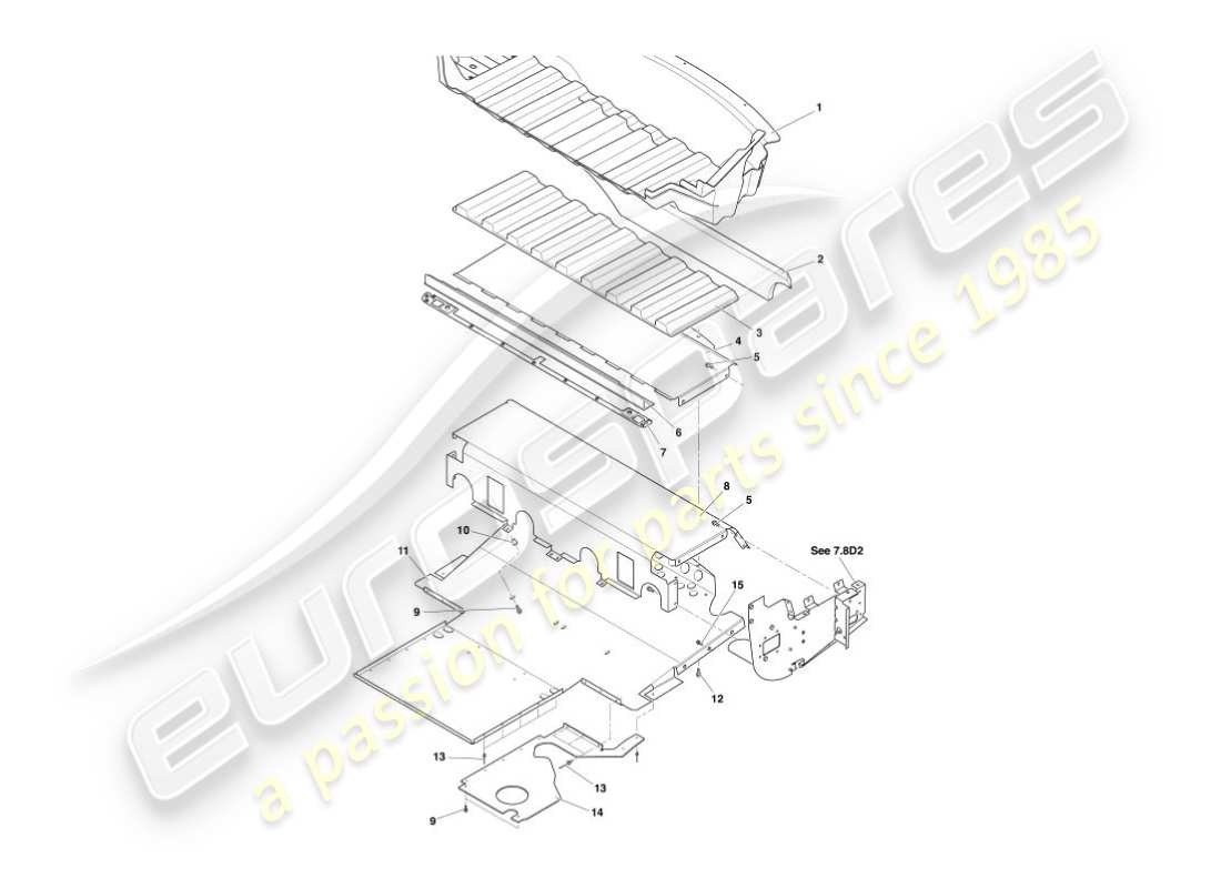 aston martin vanquish (2003) heat deflectors & shields part diagram