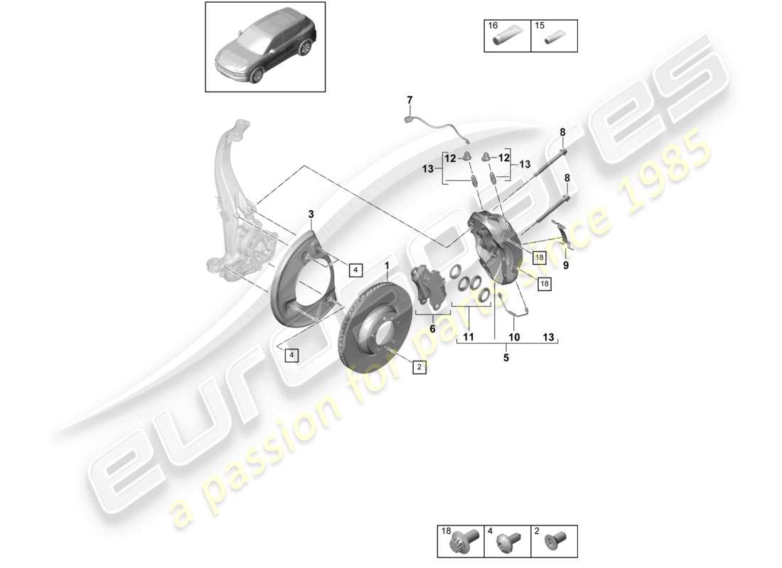 VIEW PARTS DIAGRAMS FROM THE PORSCHE CAYENNE PARTS CATALOGUE a part diagram from the porsche cayenne parts catalogue