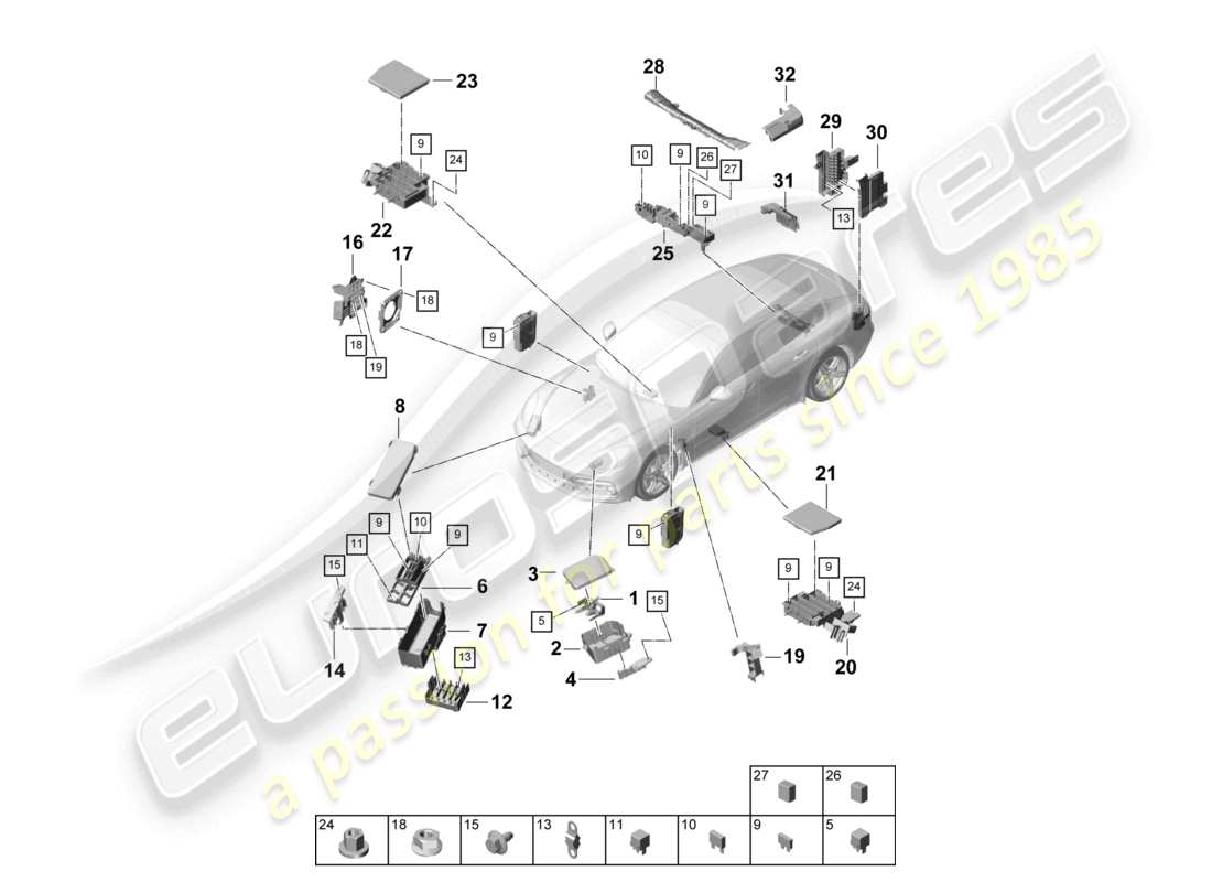 a part diagram from the porsche panamera parts catalogue