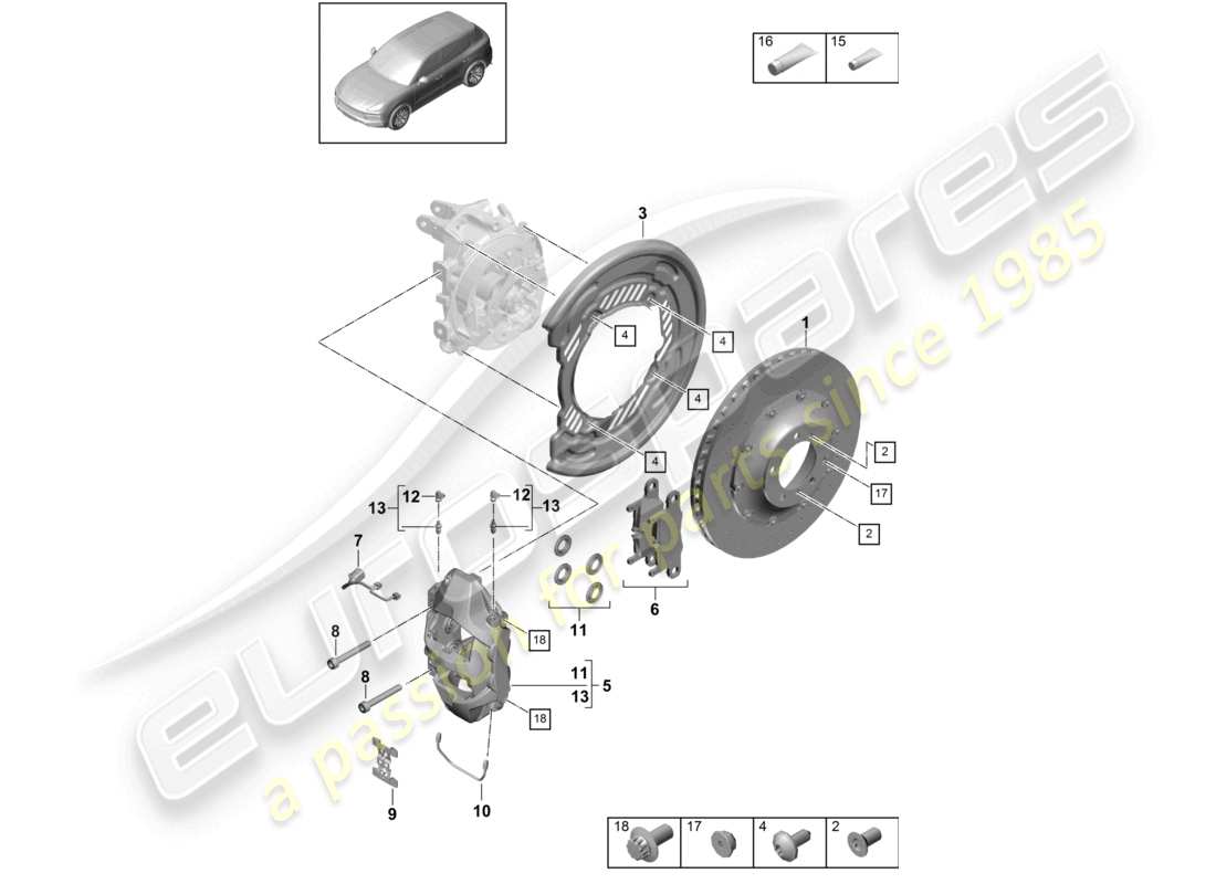 VIEW PARTS DIAGRAMS FROM THE PORSCHE CAYENNE PARTS CATALOGUE a part diagram from the porsche cayenne parts catalogue