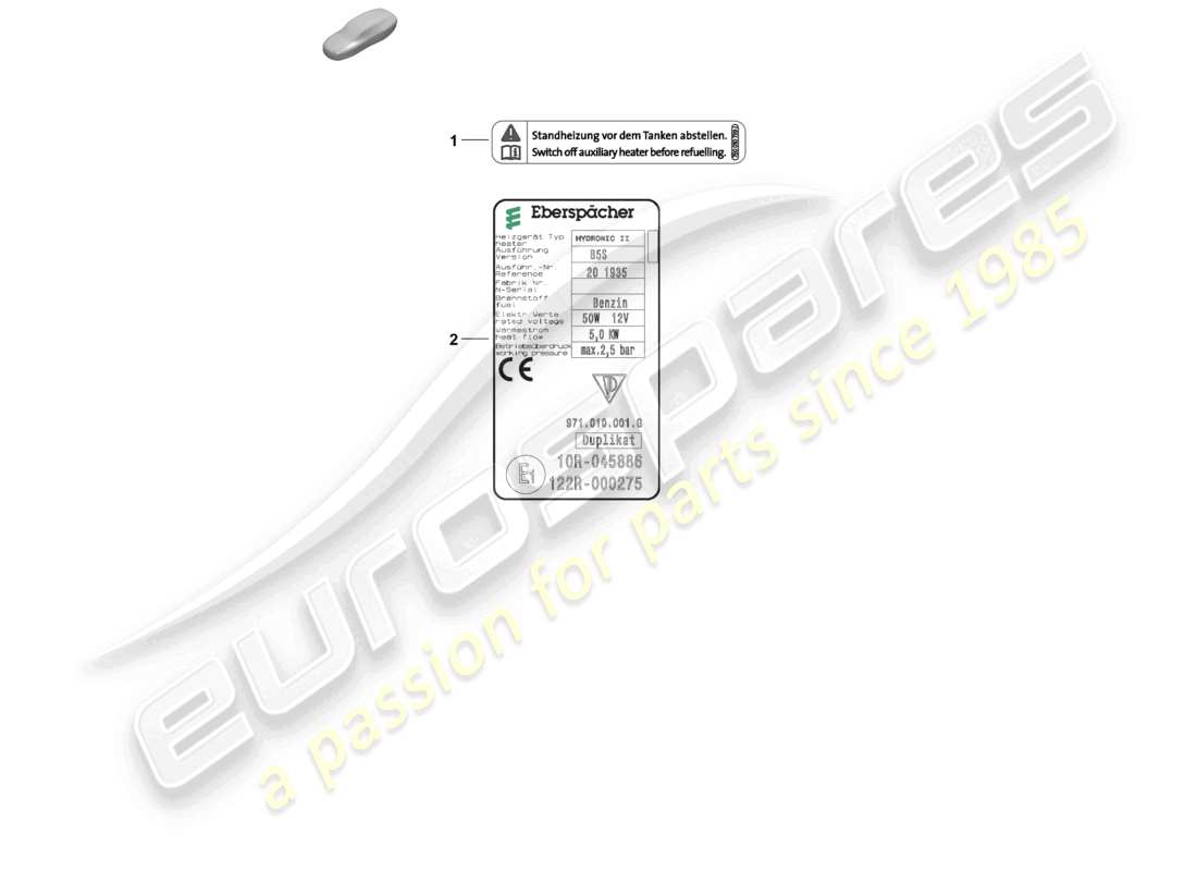 a part diagram from the porsche panamera parts catalogue