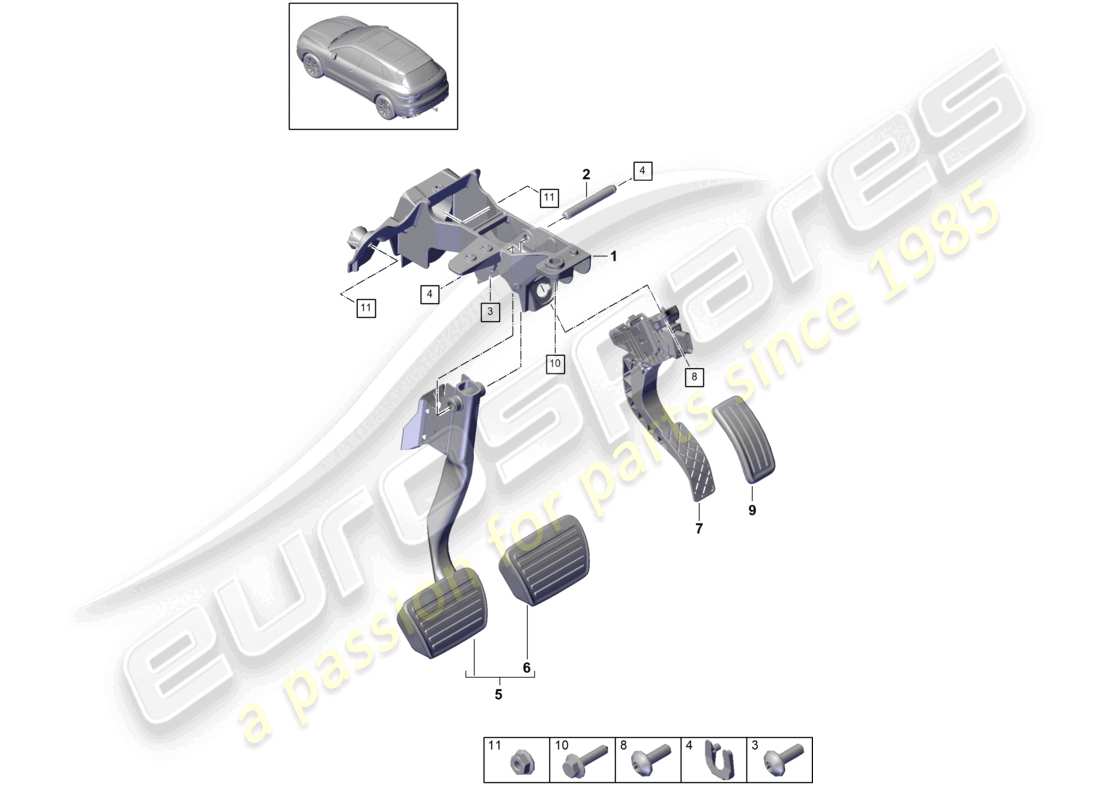 a part diagram from the porsche 2022 (cayenne e3 9ya/9yb) parts catalogue