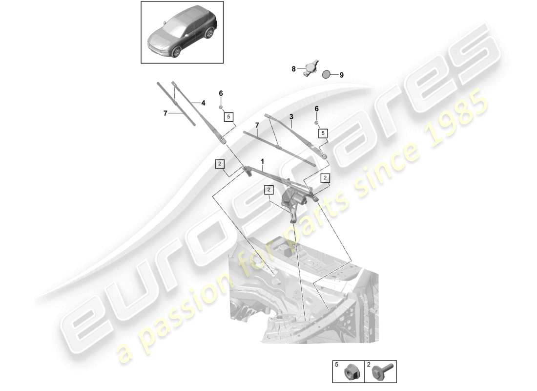 VIEW PARTS DIAGRAMS FROM THE PORSCHE CAYENNE PARTS CATALOGUE a part diagram from the porsche cayenne parts catalogue
