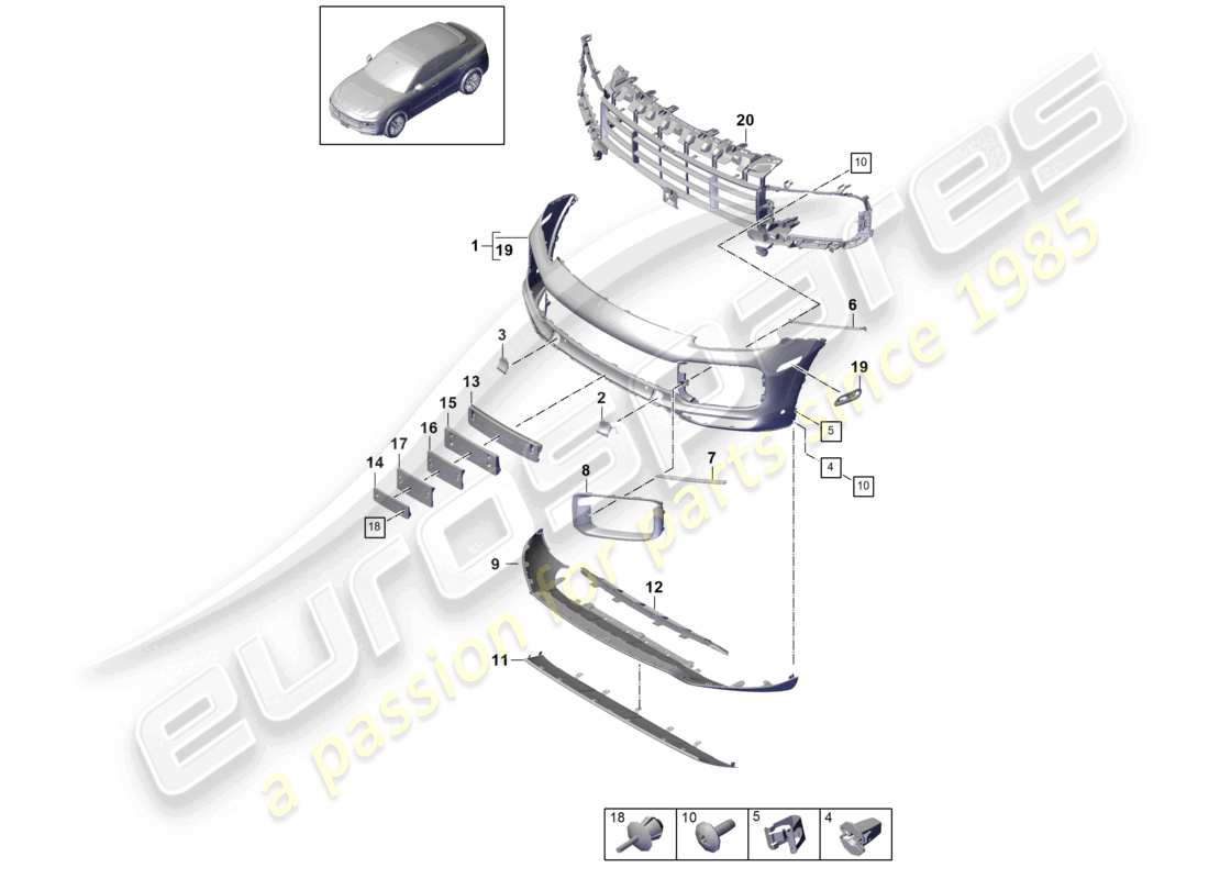 a part diagram from the porsche cayenne parts catalogue