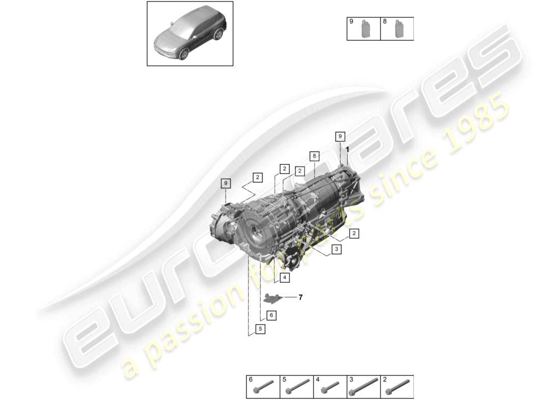 a part diagram from the porsche cayenne parts catalogue