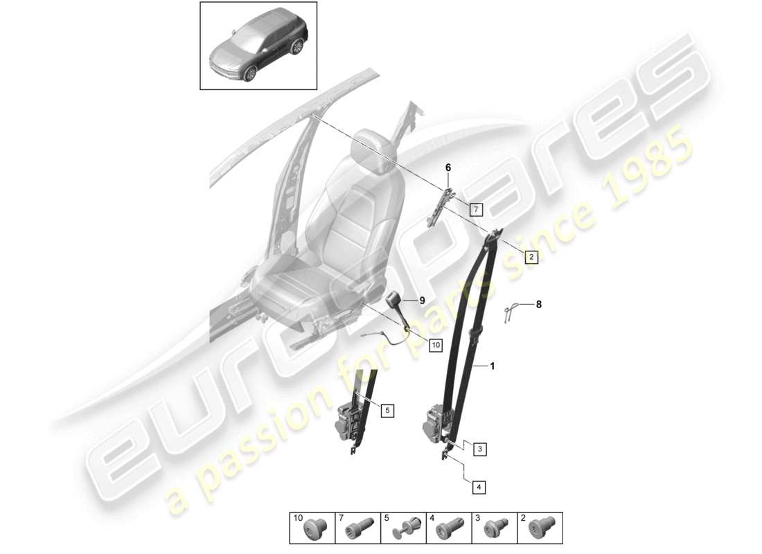 a part diagram from the porsche cayenne parts catalogue