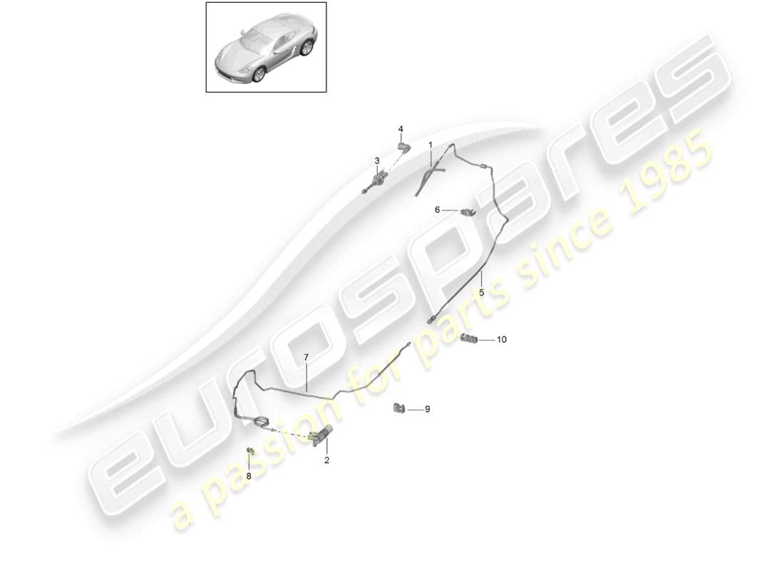 VIEW PARTS DIAGRAMS FROM THE PORSCHE CAYMAN PARTS CATALOGUE a part diagram from the porsche cayman parts catalogue