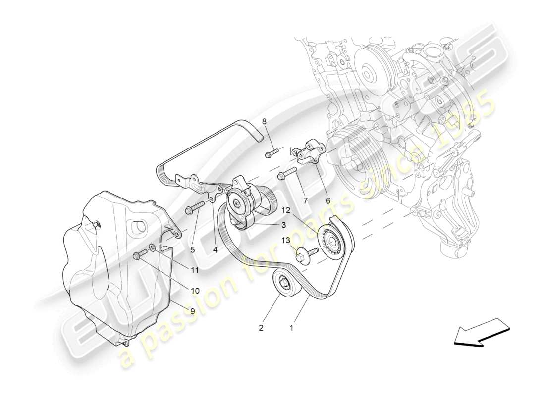 a part diagram from the maserati quattroporte (2018) parts catalogue