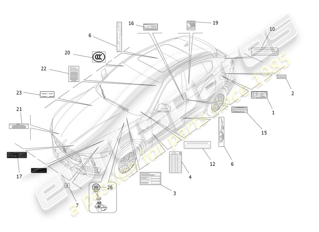 a part diagram from the Maserati Levante (2018) parts catalogue
