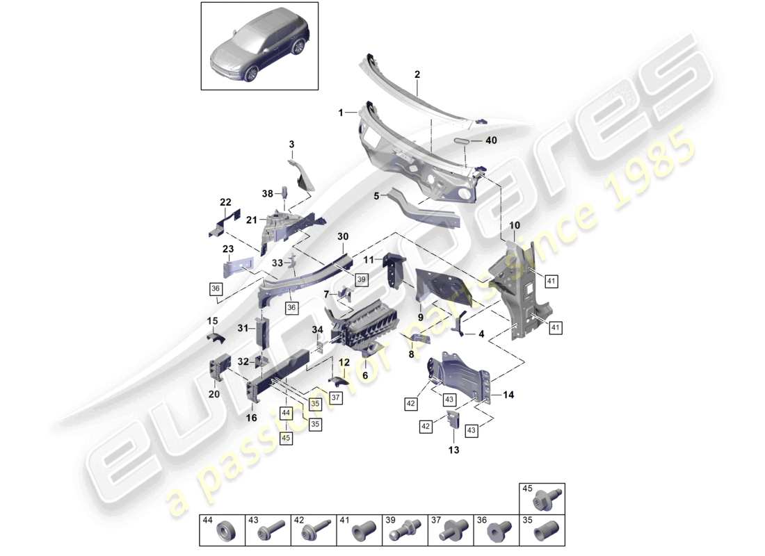 VIEW PARTS DIAGRAMS FROM THE PORSCHE CAYENNE PARTS CATALOGUE a part diagram from the porsche cayenne parts catalogue