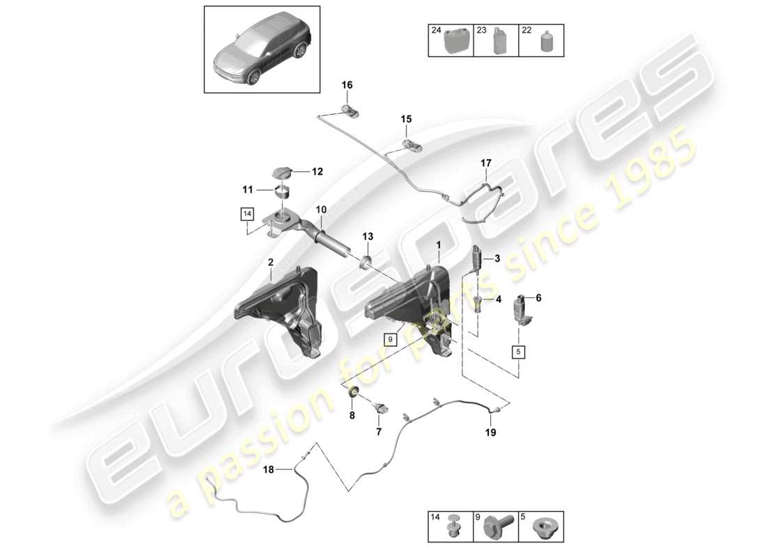 VIEW PARTS DIAGRAMS FROM THE PORSCHE CAYENNE PARTS CATALOGUE a part diagram from the porsche cayenne parts catalogue