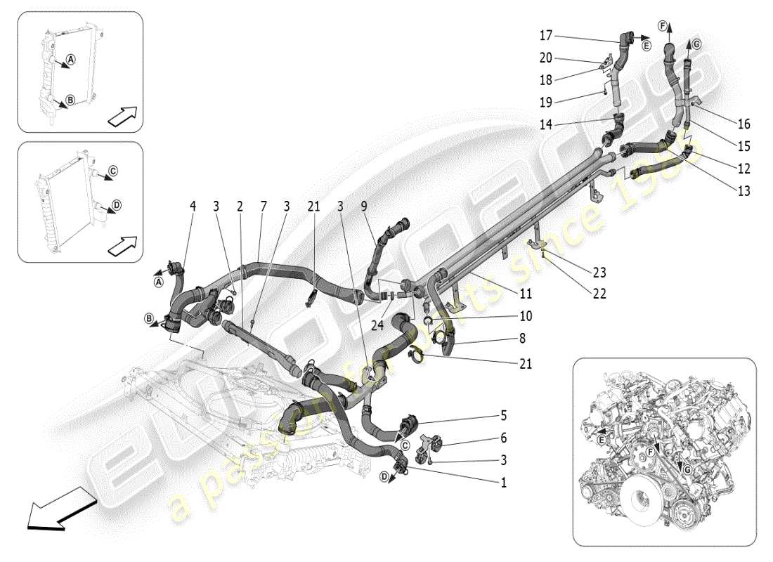 a part diagram from the maserati mc20 (2024) parts catalogue