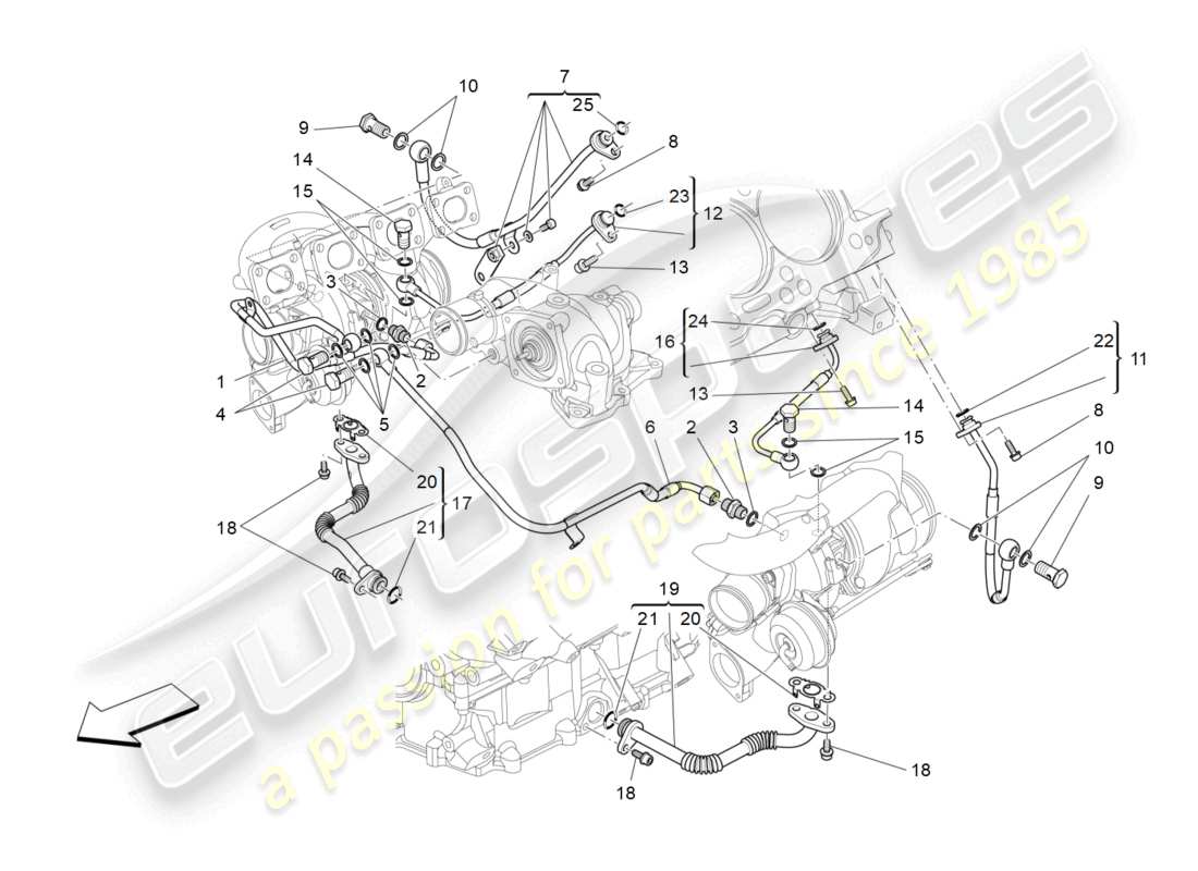 a part diagram from the maserati levante trofeo (2020) parts catalogue