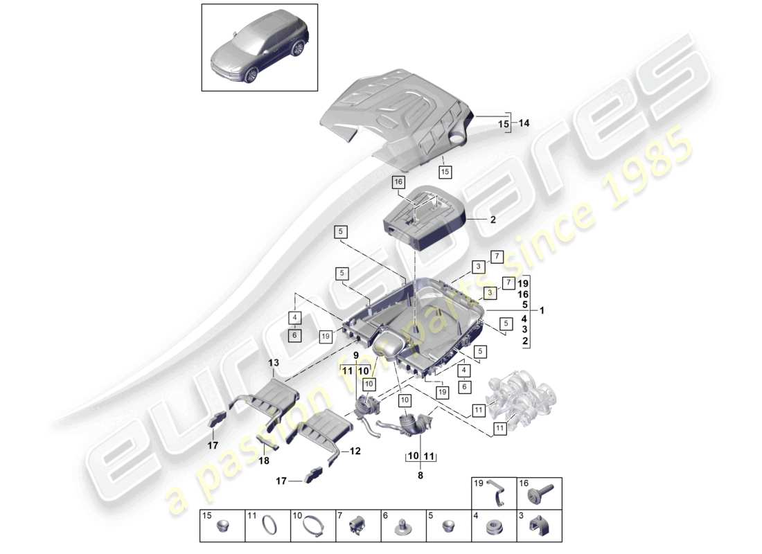 a part diagram from the porsche cayenne parts catalogue