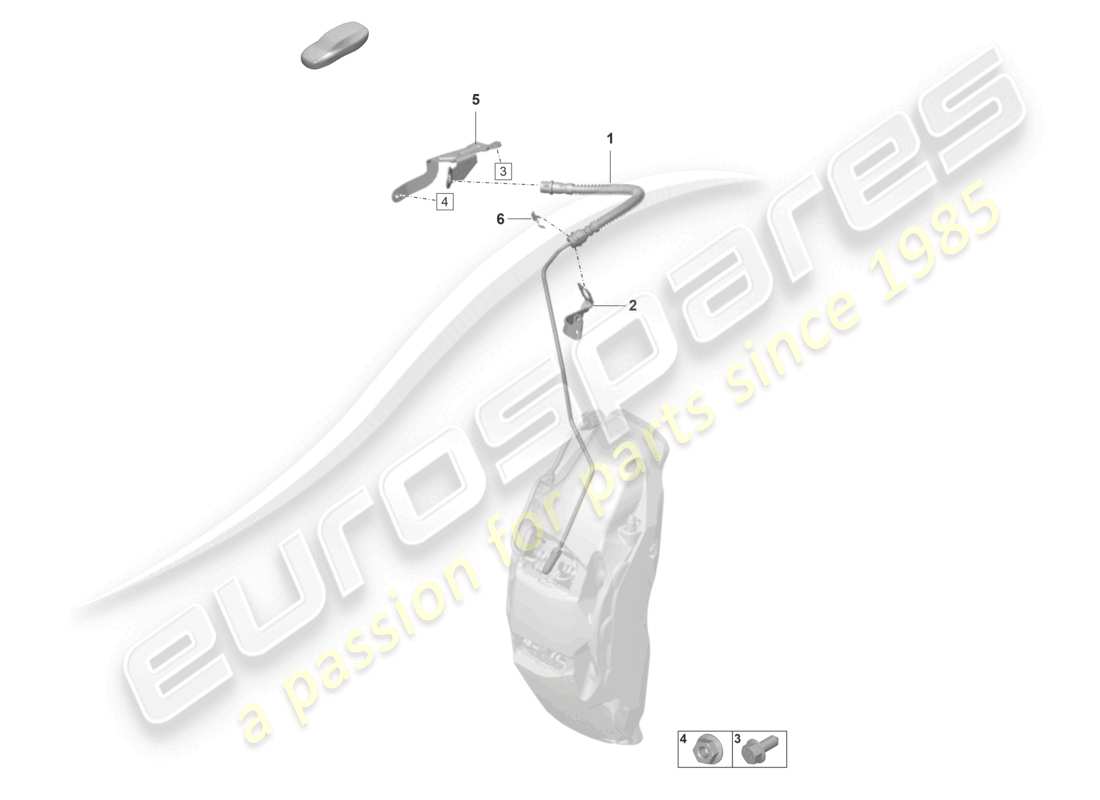 porsche 2022 (taycan 9j1-1) brake pipe/hose from brake hose to brake caliper housing part diagram