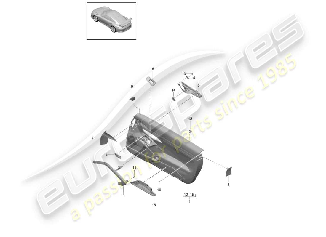 porsche 2021 (991-2 r/gt3/rs) door panel accessories gt3 rs d >>- mj 2016 part diagram