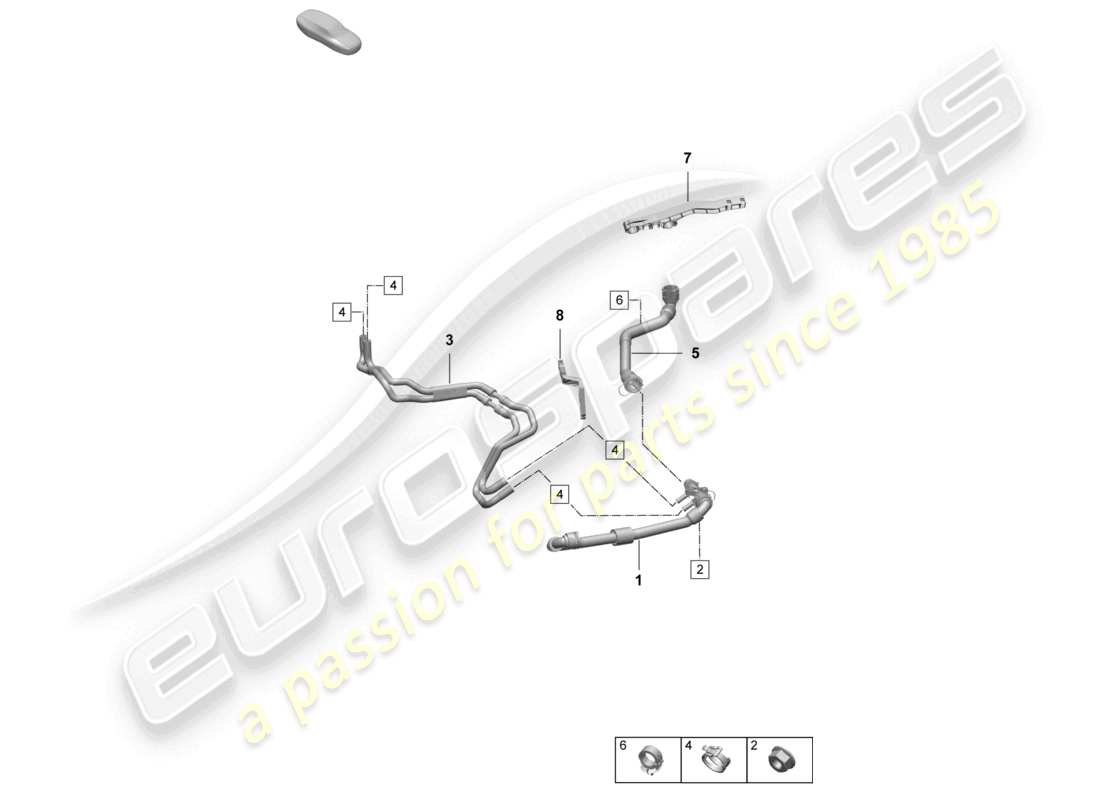 porsche 2024 (macan-e) coolant cooling system rear end part diagram