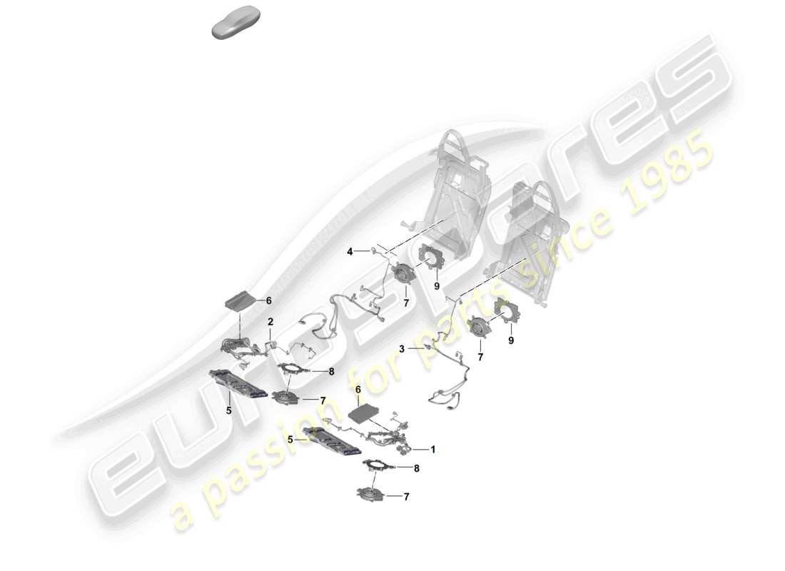 porsche 2024 (panamera 976) electrics back seat part diagram