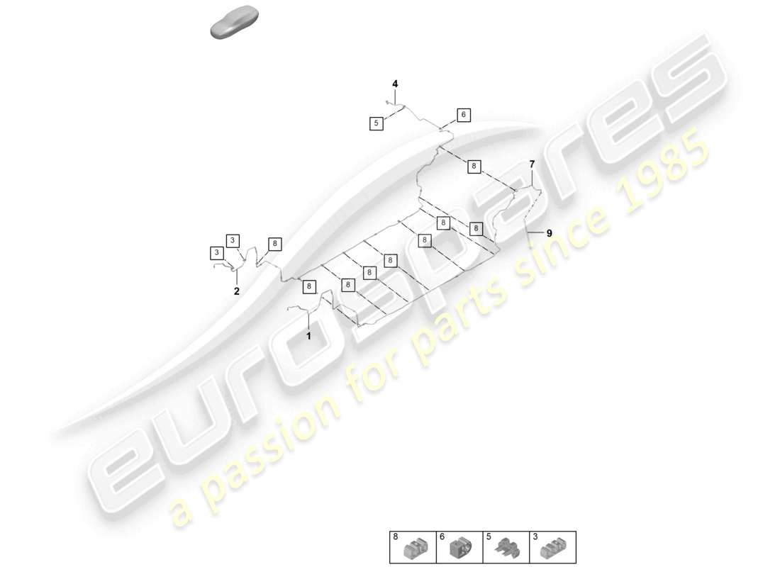 porsche 2025 (panamera 976) brake line center underbody rear part diagram