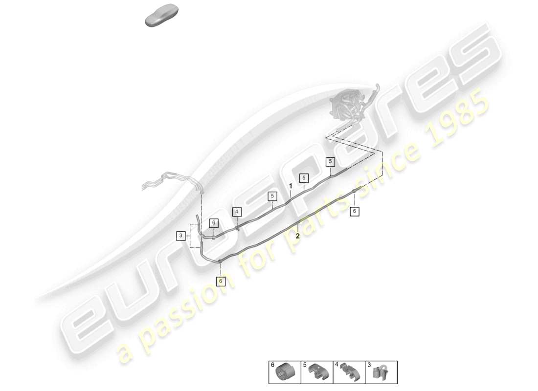 porsche 2024 (panamera 976) heating, air cond. system front for vehicles with hybrid drive underbody part diagram