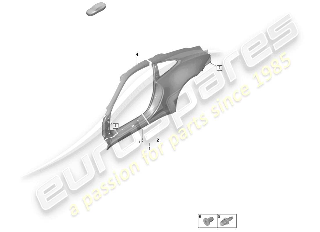 porsche 2025 (992-2) side part outer coupe part diagram