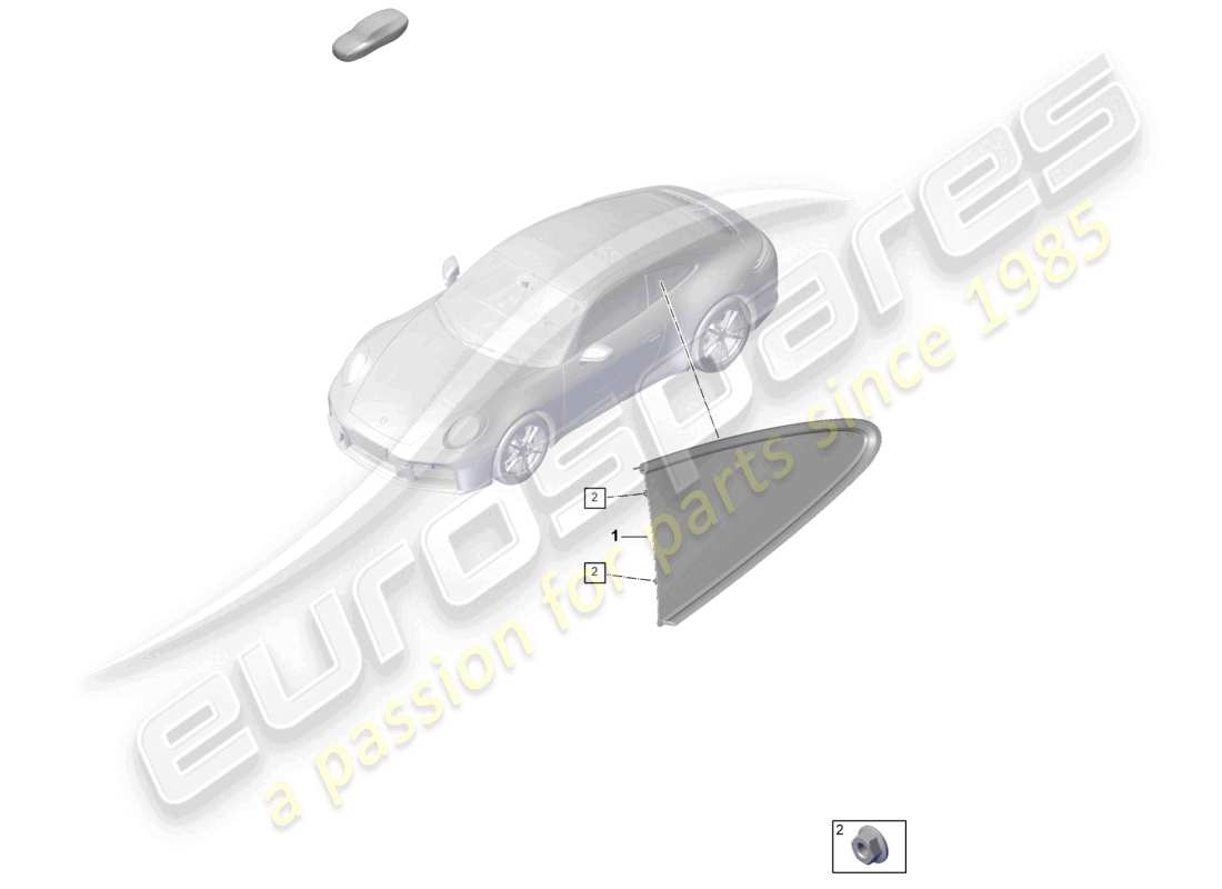 porsche 2025 (992-2) side window part diagram
