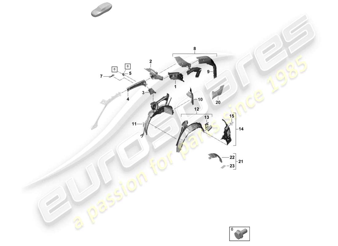porsche 2025 (cayenne e3 pa) side part rear, inner coupe part diagram