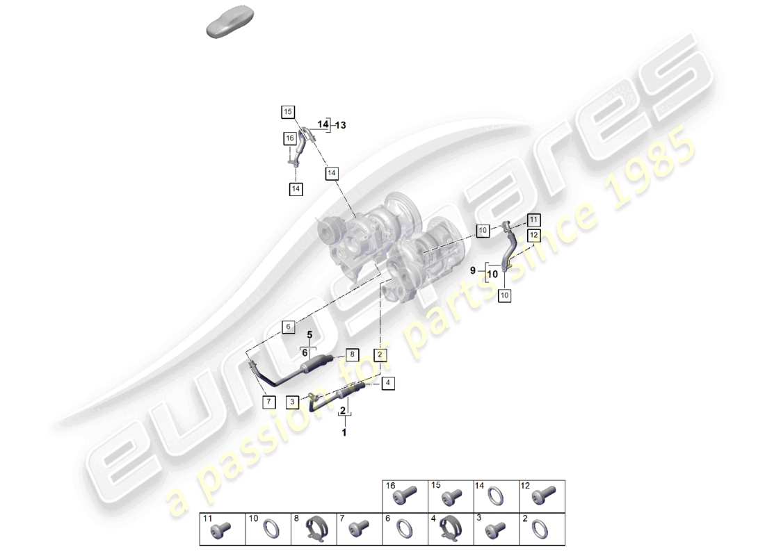porsche 2024 (panamera 976) coolant cooling system for turbocharger part diagram