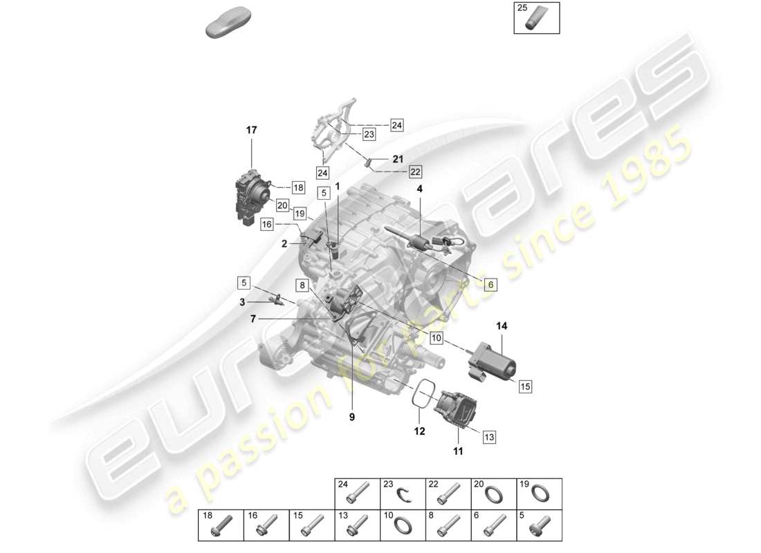 porsche 2025 (taycan 9j1-2) rear axle differential sensors throttle control element part diagram