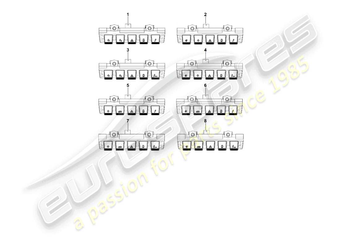 porsche 2023 (992-1 turbo / s) switch module dashboard part diagram