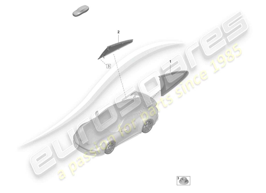 porsche 2024 (992-2 gt3/rs/st) side window part diagram
