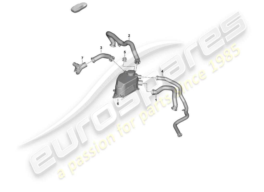 porsche 2024 (992-2) crankcase housing ventilation breather line part diagram